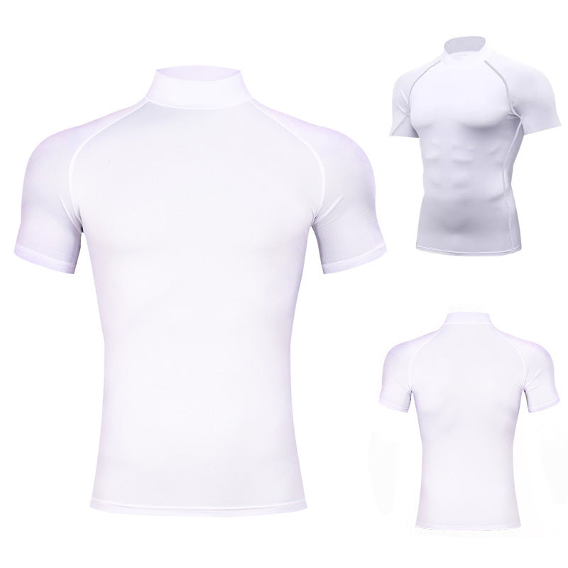 Men's Turtleneck Fitness Exercise Running T-shirt Top