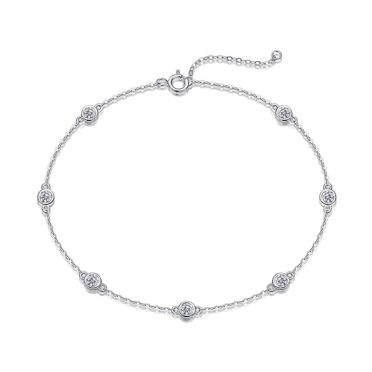 Smart Bubble Luxury Fashion Mossan Diamond S925 Silver Bracelet Comparable To Natural Diamonds
