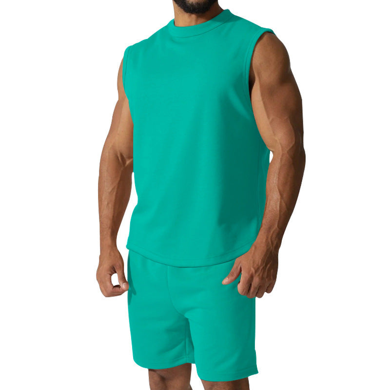 Sleeveless Sports Suit Men's Casual Thin Top Solid Color