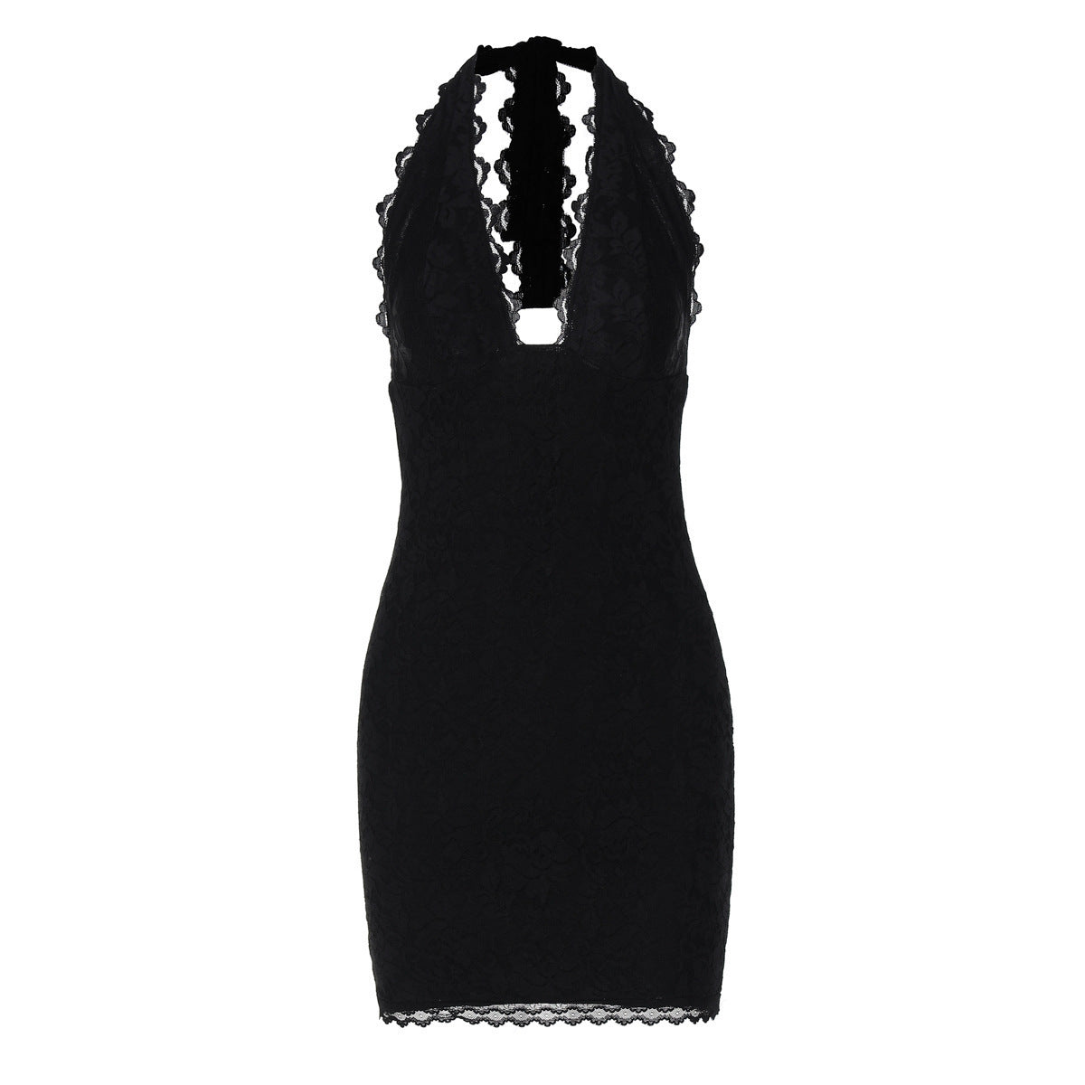 Halter Lace Split Slim Fit Dress Women