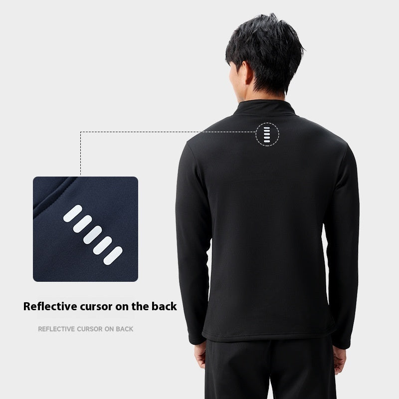 Outdoor Windproof Quick Drying Clothes Casual Sports Men's Half Zipper Top Training Wear