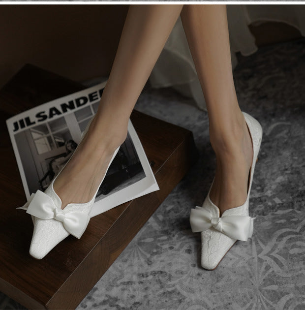 Women's High Heels Bow Wedding Stiletto Shoes