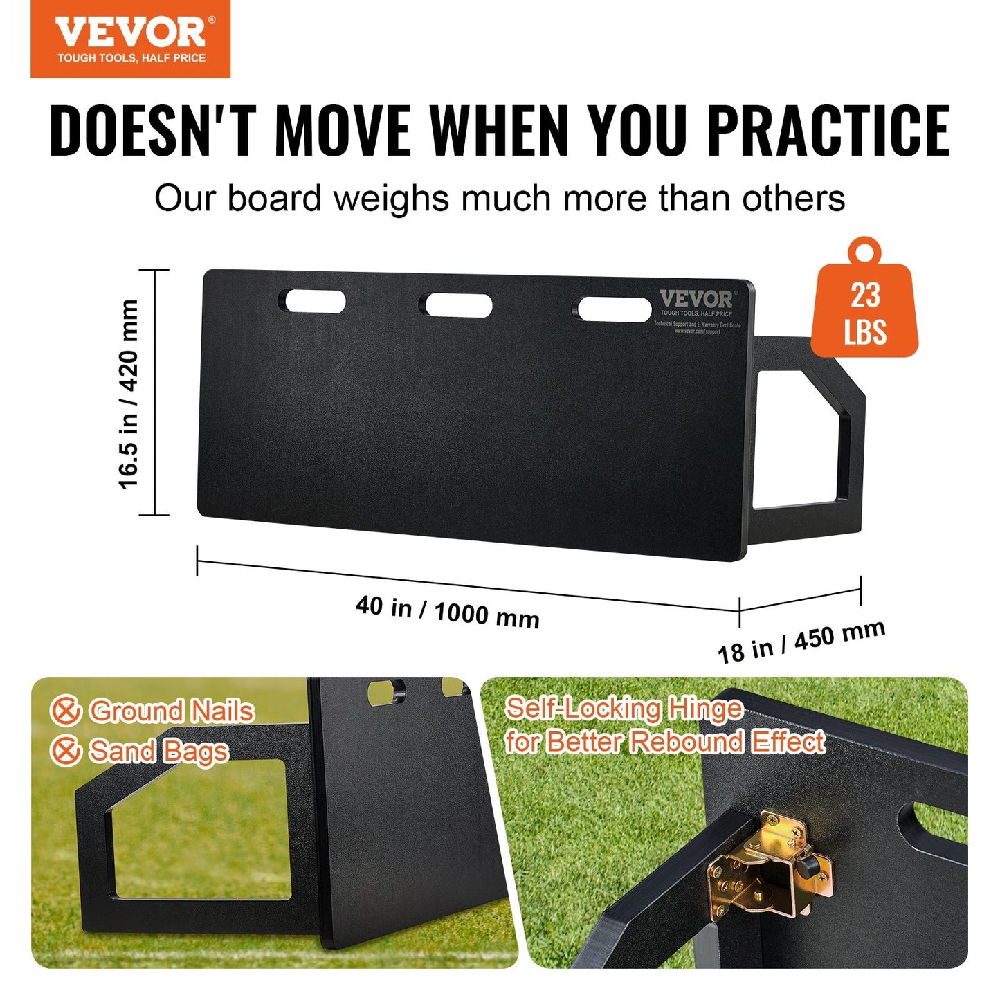 VEVOR Soccer Rebounder Board,  Portable Soccer Wall With 2 Angles Rebound, Foldable HDPE Kickback Rebound Board, Soccer Training Equipment For Kids And Adults, Passing & Shooting Practice
