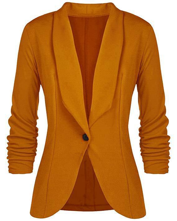 Fall Women's Clothing Pleated Sleeve Work Office Jacket Small Suit