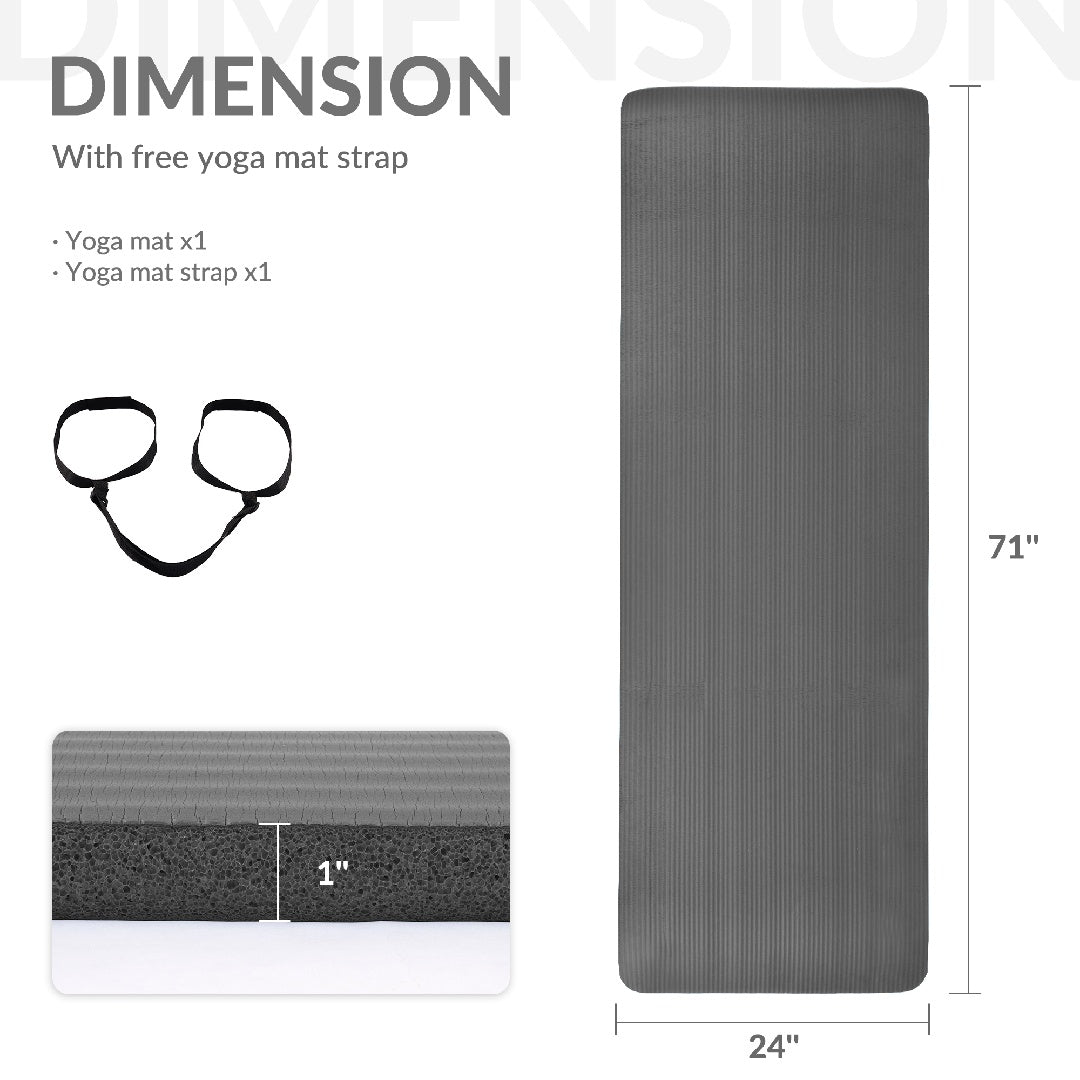 Only Supports Self Pickup-Yoga Mat, One Inch Thickened High-density Practice Mat, Tear-resistant Practice Yoga Mat With Straps, Suitable For All Kinds Of Yoga Practice