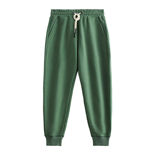 Heavy Beam Foot Shut Drawstring Thickened Velvet Sweatpants