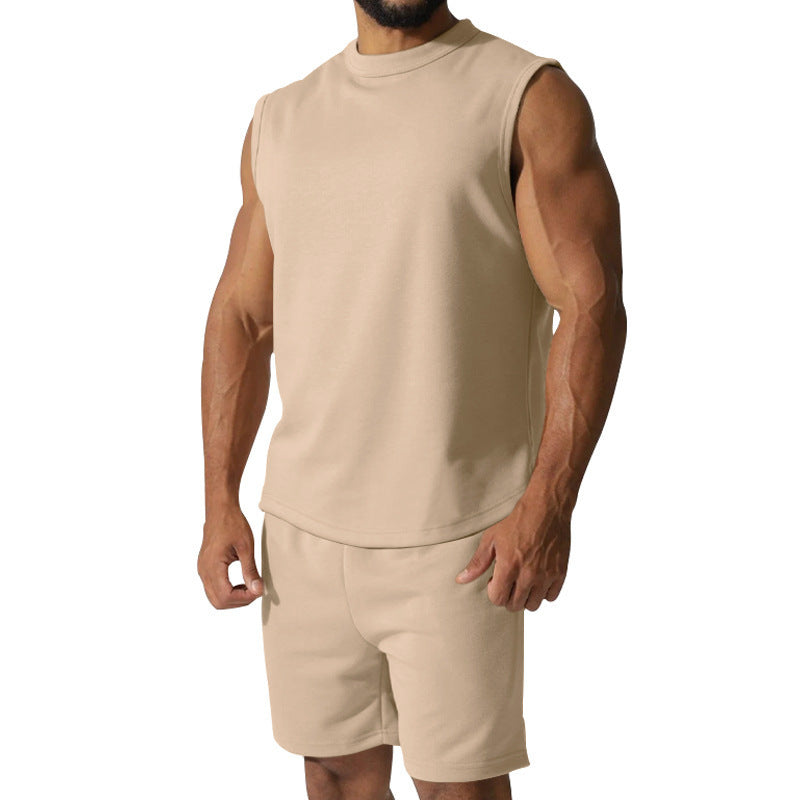 Sleeveless Sports Suit Men's Casual Thin Top Solid Color