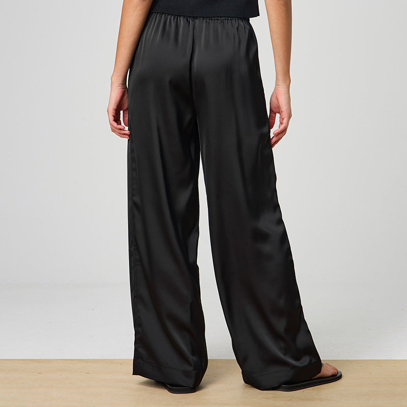 Women's Clothing Pure Color Tied Wide Leg Leisure All-matching Trousers