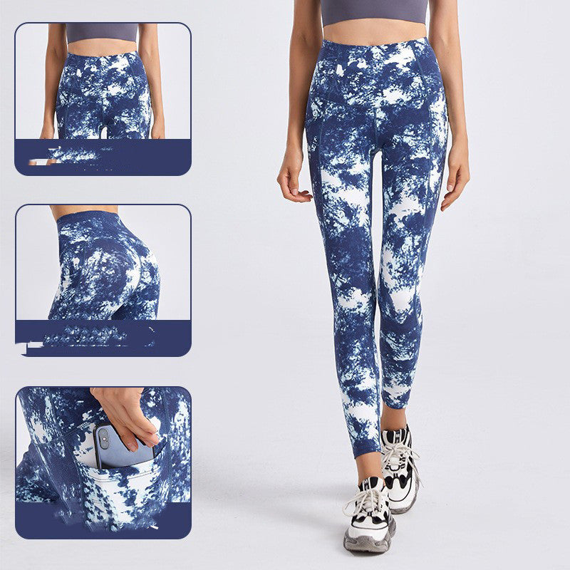 High Waist Hip Raise Double Pocket Gym Pants