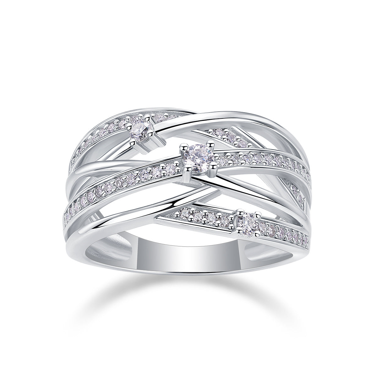 Star Ring Diamond Ring Luxury Fashion Set Moissanite Silver Ring
