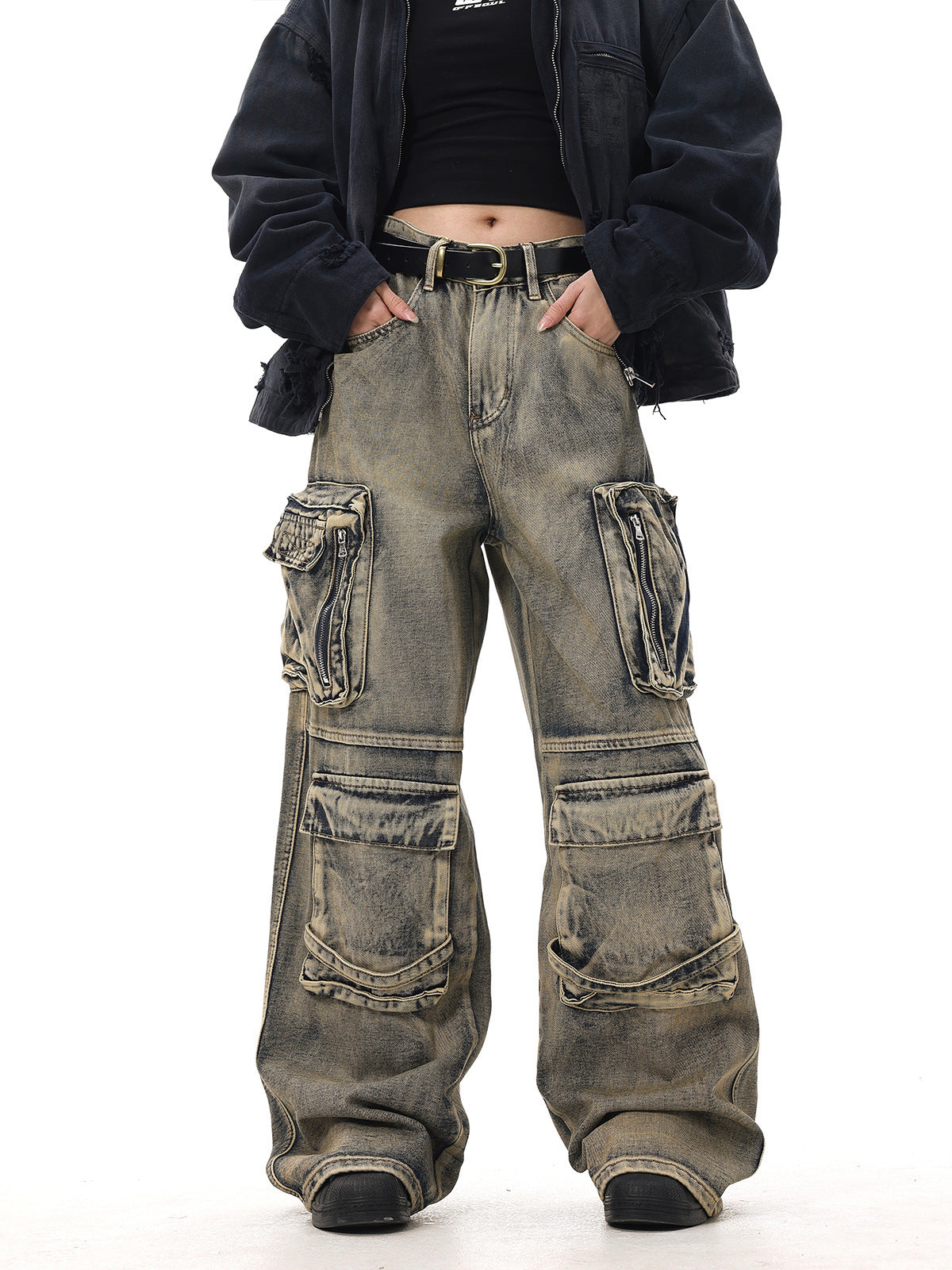 Men's Multi-pocket Loose Wide-leg Pants