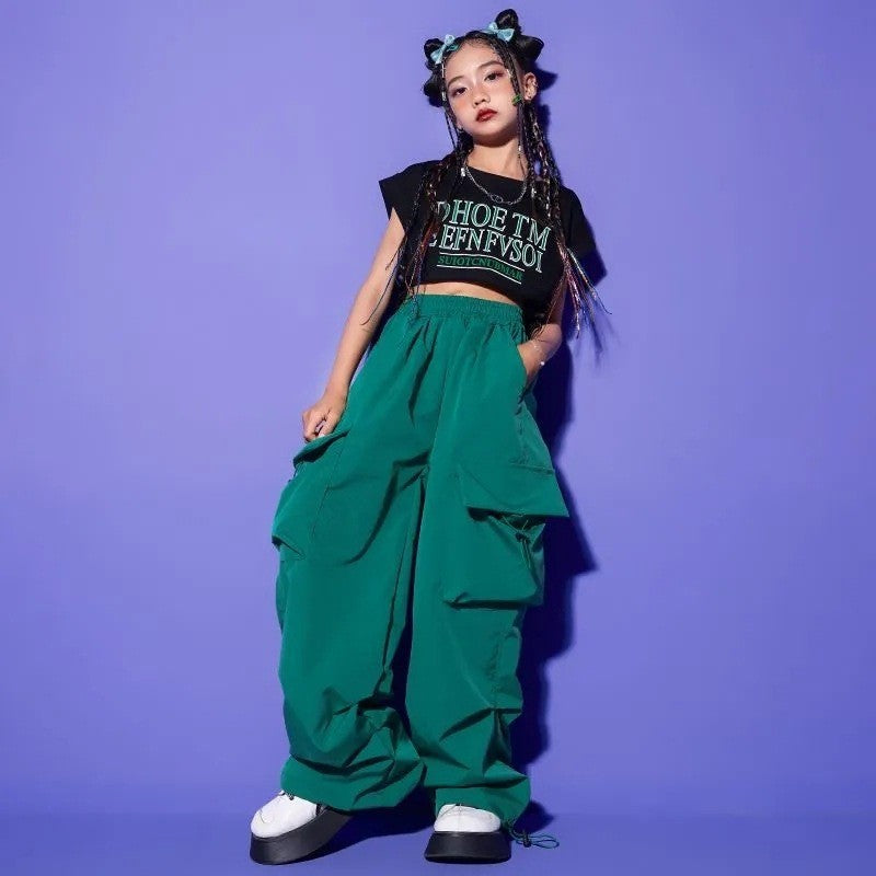 Girls Loose Western Style Wide-leg Overalls