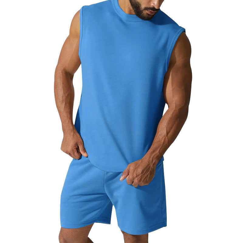 Sleeveless Sports Suit Men's Casual Thin Top Solid Color