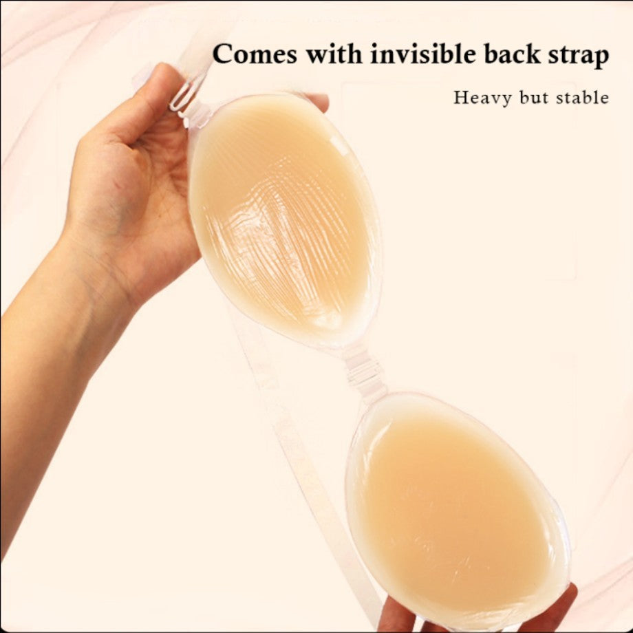 Women's Invisible Silicone Bra Adjustable Straps Lightweight Comfort Natural Lift For Daily Casual Sports Underwear Accessories
