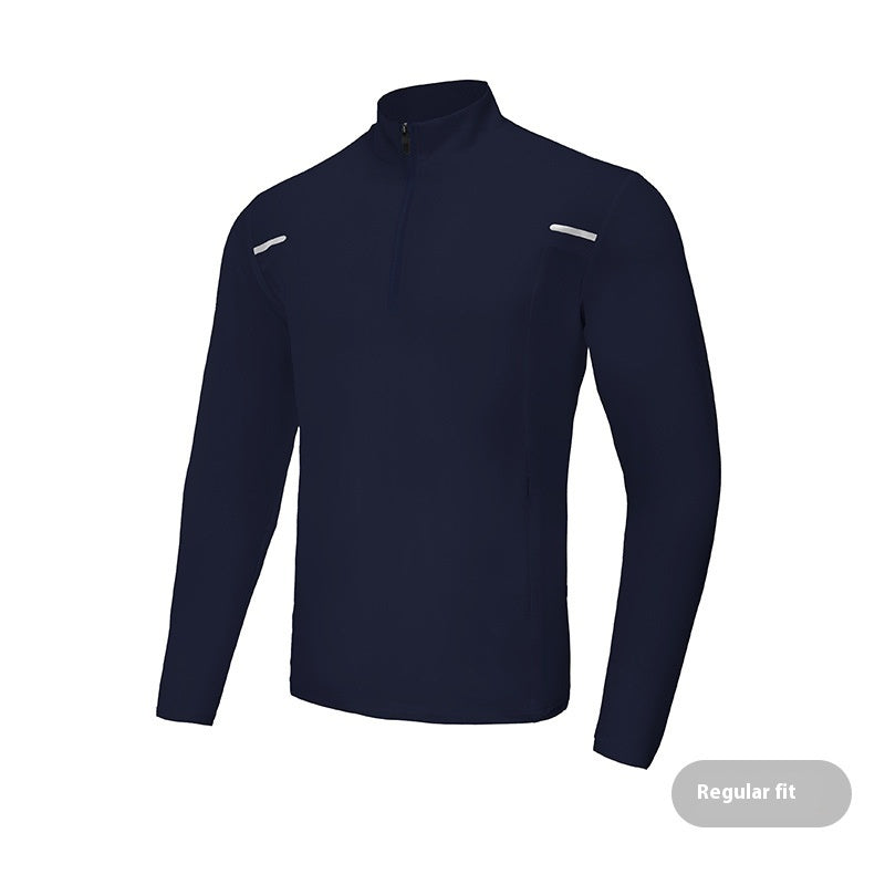 Outdoor Windproof Quick Drying Clothes Casual Sports Men's Half Zipper Top Training Wear