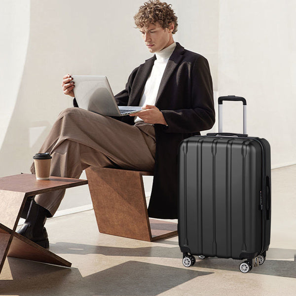 Three In One Set With Vertical Stripe Pattern ABS PC Luggage, 20in, 24in, 28in ABS