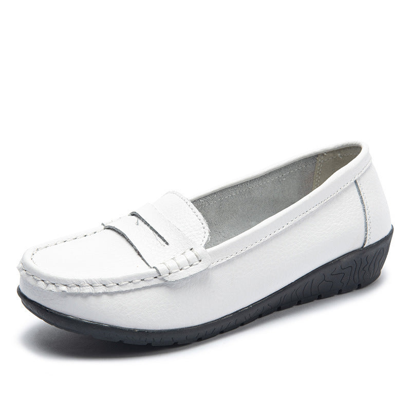 Nurse Shoes Casual Flat Heel Gommino Tendon Sole