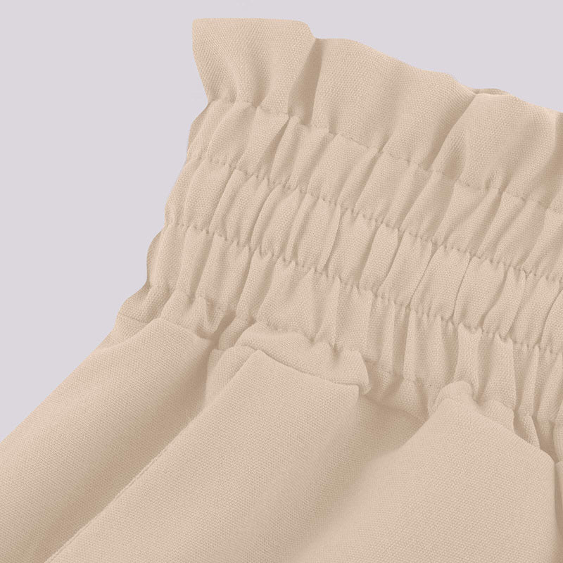 Women's High Waist Wide Leg Pants Elastic Drawstring Casual Loose Flowy Trousers With Pockets