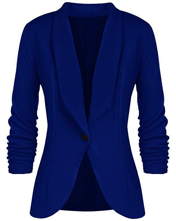 Fall Women's Clothing Pleated Sleeve Work Office Jacket Small Suit