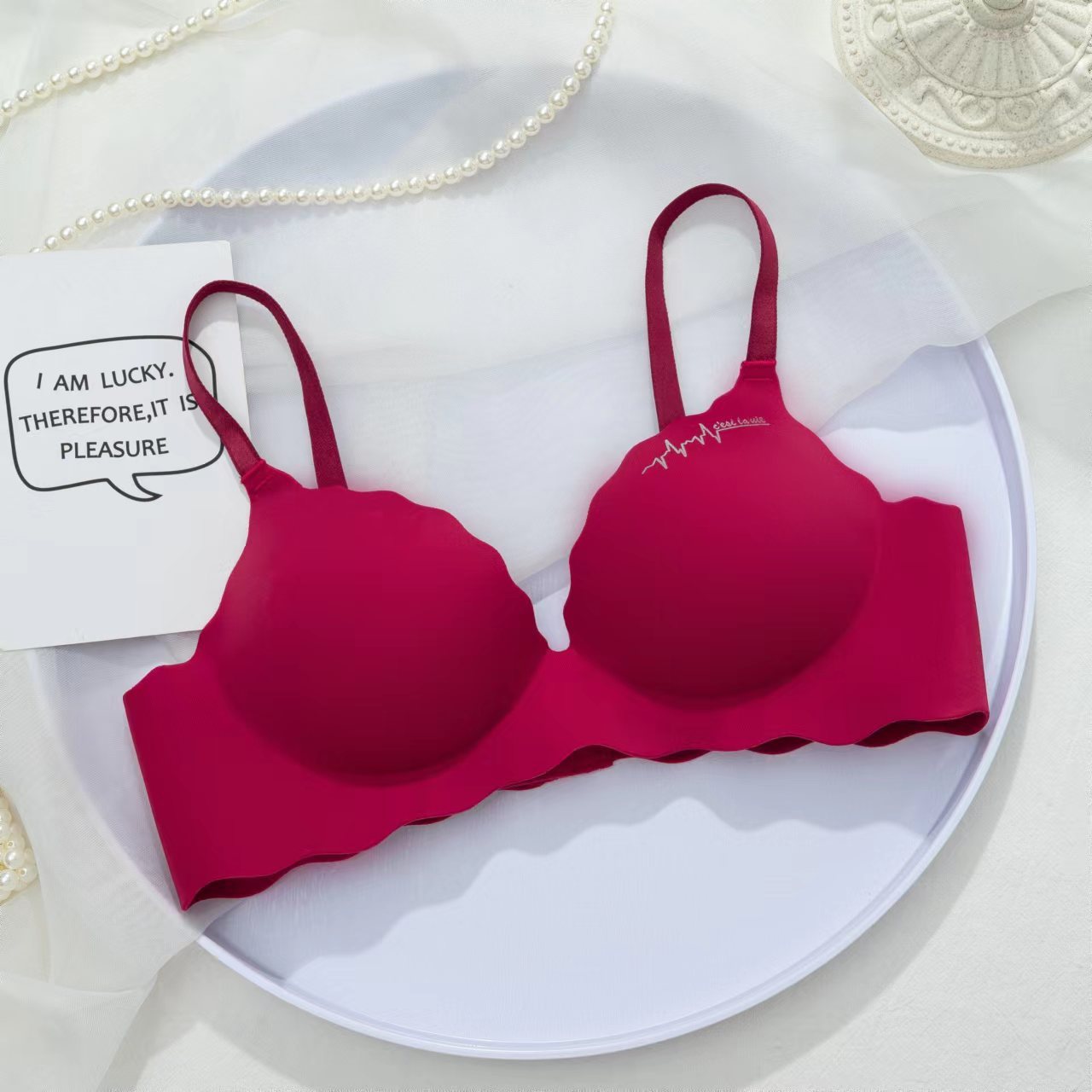 British Letters Girl's Underwear Non-steel Ring Adjustable Gathered Without Trace Bra