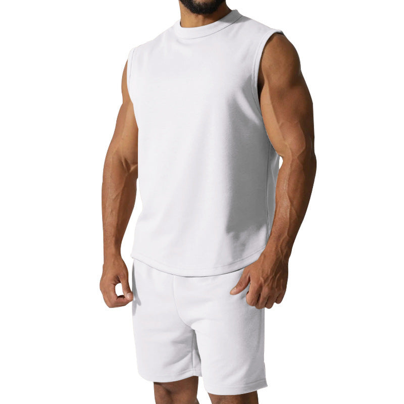Sleeveless Sports Suit Men's Casual Thin Top Solid Color