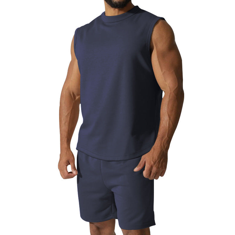 Sleeveless Sports Suit Men's Casual Thin Top Solid Color