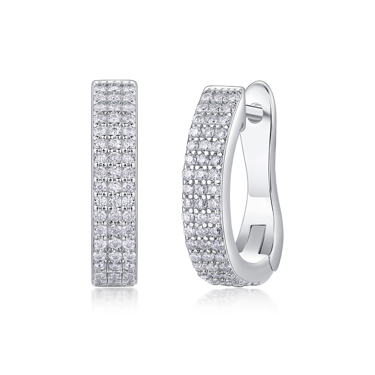 Slow Pace Diamond Set Moissanite Silver Earrings Luxury Fashion Diamond Earrings Stud Earrings