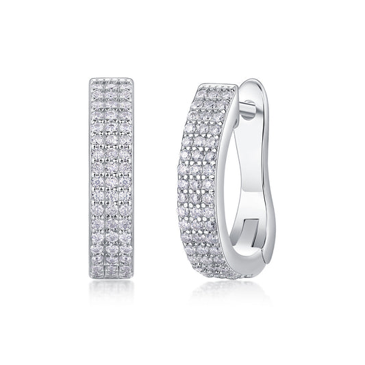 Slow Pace Diamond Set Moissanite Silver Earrings Luxury Fashion Diamond Earrings Stud Earrings