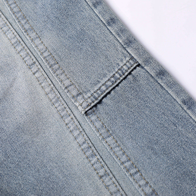Washed Bright White Loose Jeans Men