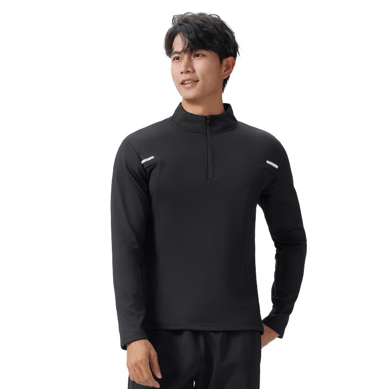 Outdoor Windproof Quick Drying Clothes Casual Sports Men's Half Zipper Top Training Wear