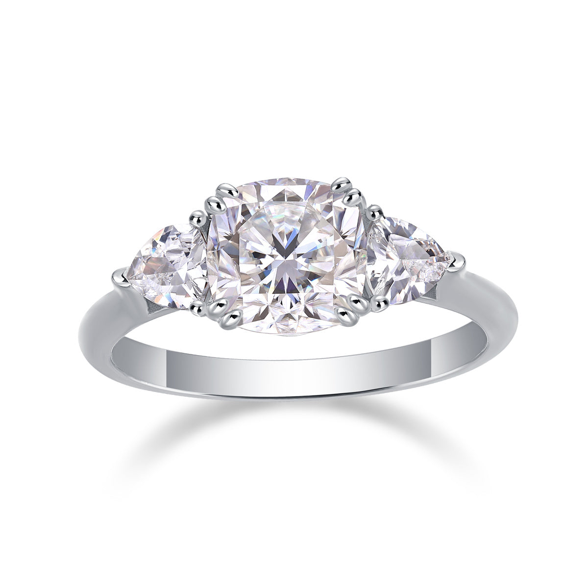 Luxury Fashion Large Diamond Wedding Ring With Moissanite Silver Ring