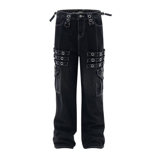 Fashion Punk Rock Cargo Jeans Men