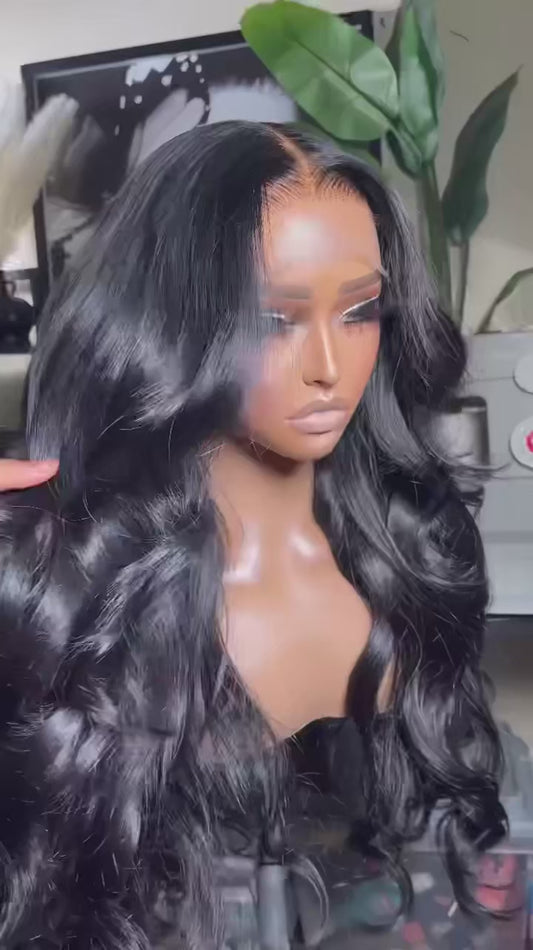 Black Body Wave Lace Front Wigs 13x4 Hd Lace Front Wig Synthetic Lace Frontal Wig 200 Density Preplucked Heat Resistant Cosplay