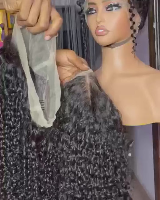 Glueless Wig Human Hair 450% Density Kinky Curly 13x6 HD Lace Front Wig Wear And Go Lace Frontal Wigs Preplucked 100% Human Hair