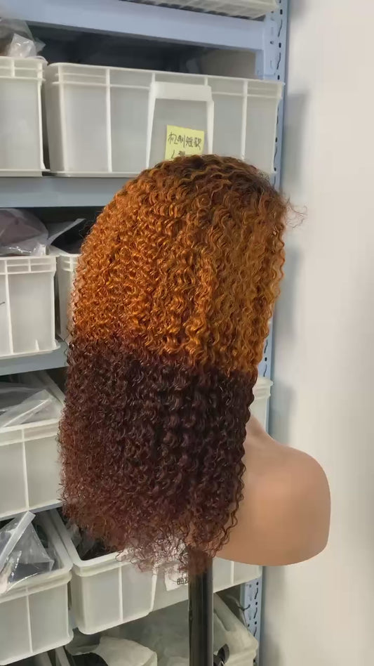 Glueless Wigs Human Hair Highlight Kinky Curly Wear and Go 13x6 Hd Lace Frontal Wig 450 Density Preplucked Closure Wig For Women